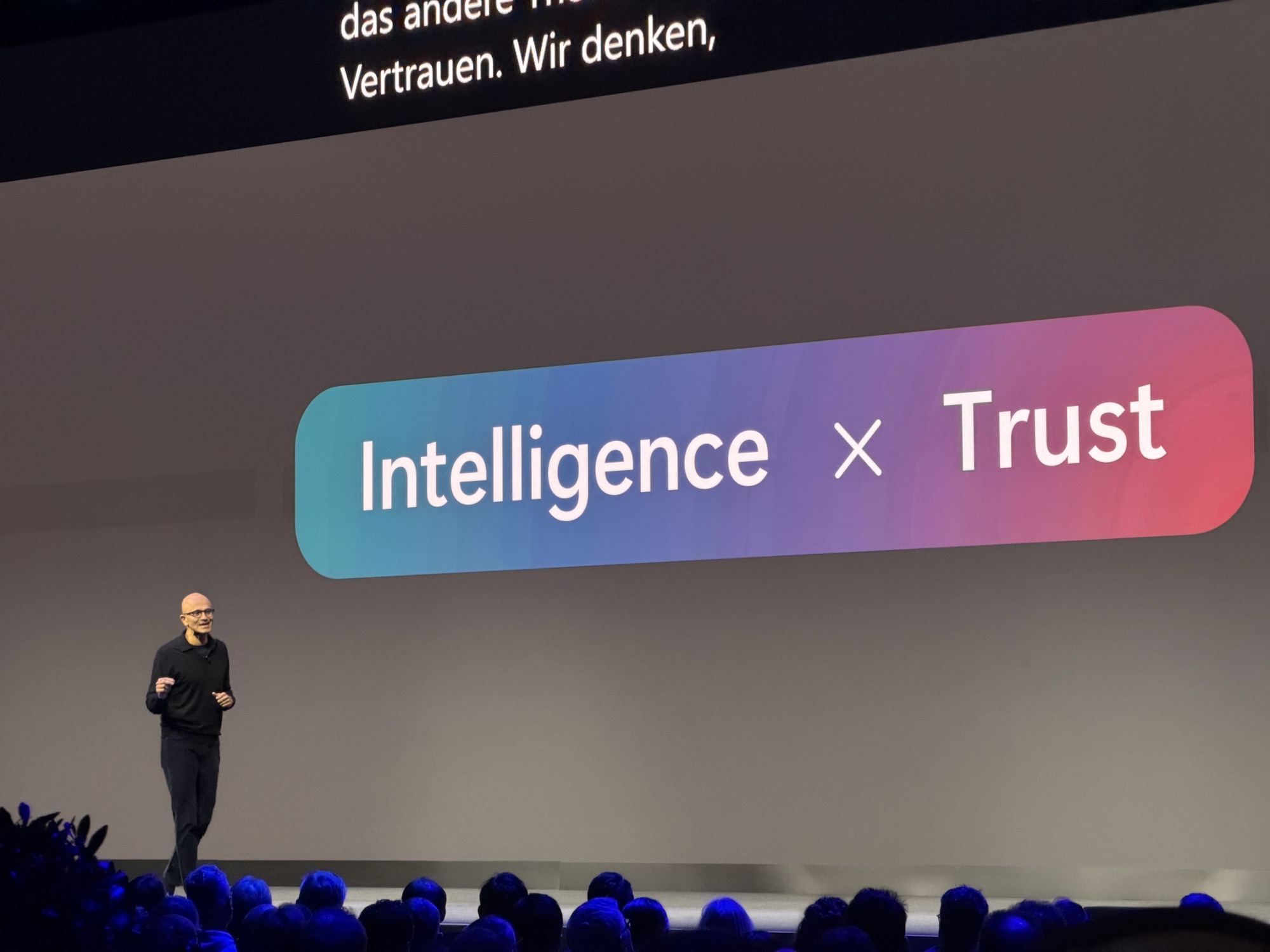 Full audience at Eisbach Studios during Microsoft AI Tour Munich 2026 keynote